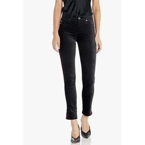 AG Adriano Goldschmied Velvet Mari Tuxedo Stripe Women's Size 27 Black NWOT!